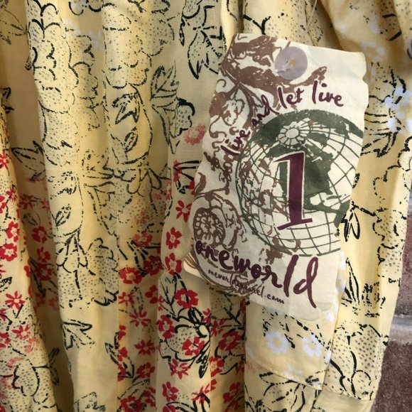 NWT One World Square Neck Boho Oversized Boxy Top - Picture 2 of 6